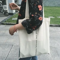 hot selling women canvas shoulder bags cartoon letter printing handbags tote japan style students cloth reusable shopping bag