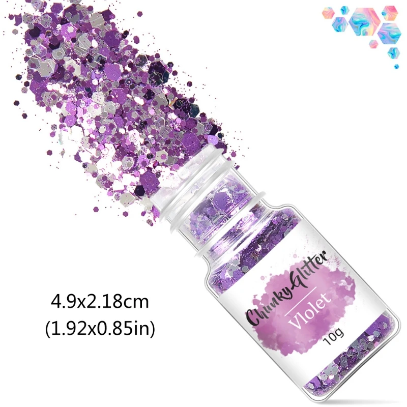 

2021 Hot Holographic Chunky Glitter Sequins Mixed Flakes Set DIY Crafts Nail Art Stickers 83XF