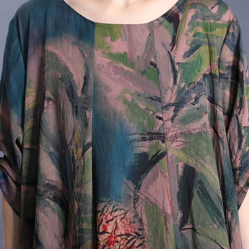 Женские винтажные платья с цветочным принтом Johnature халаты круглым вырезом и