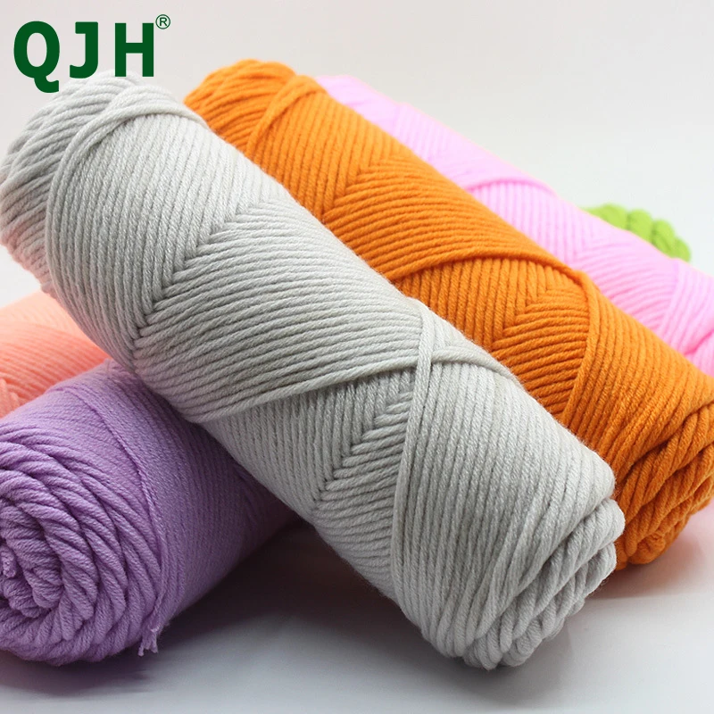 QJH 100 Φ натуральная мягкая шелковая молочная хлопковая пряжа толстая пряжа для вязания любимых шарфов Вязание шерстяной вязание крючком