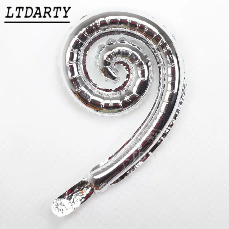 50 шт. цветная спиральная волна кривая воздушный шарик из фольги в форме семья на