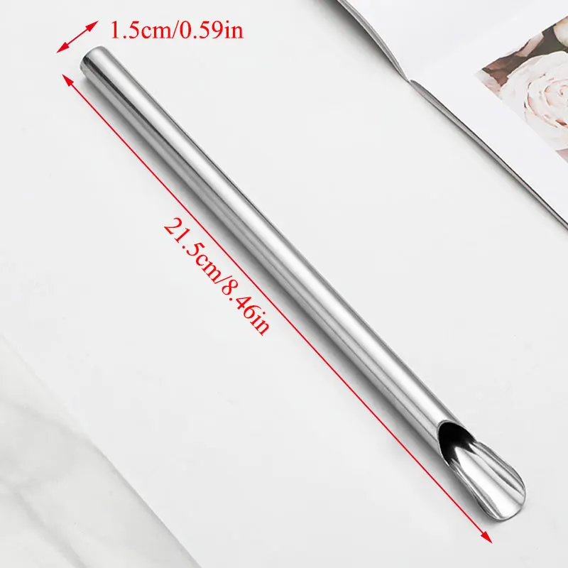 

Smooth Stirring Spoon Multifunction Convenient Creative Stainless Steel Straw Spoon Durability Portable Reusable Drinking Straw