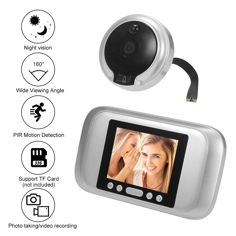 

3.2" TFT LCD Wireless Digital Peephole Door Viewer 160Degree Wide Angle Lens Door Eye Doorbell HD 1.0MP Camera for Home Security