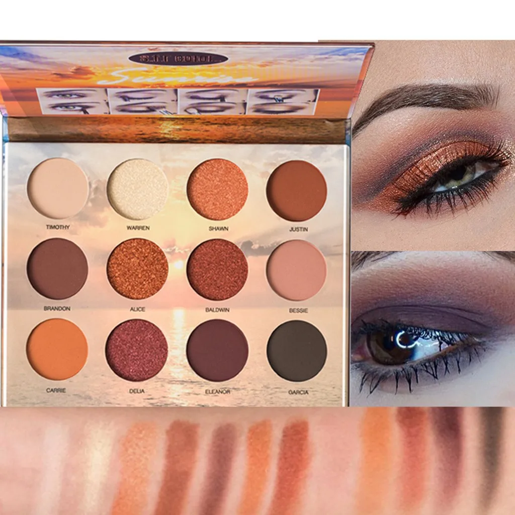 Makeup 12 Color Nude Matte Shimmer Eyeshadow Palette Pearl Light Dish Eye Fashio Shadow Pallete |