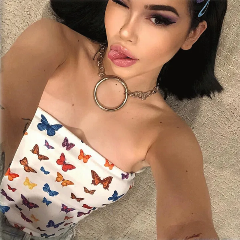 Женская блузка с открытыми плечами летняя пикантная эластичная бандо без