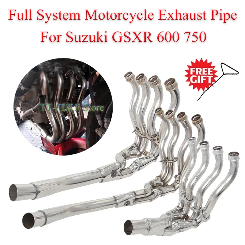

Motorcycle Exhaust System Front Mid Link Pipe Slip On For Suzuki GSXR 600 750 2006-2021 Stainless Steel Moto Escape