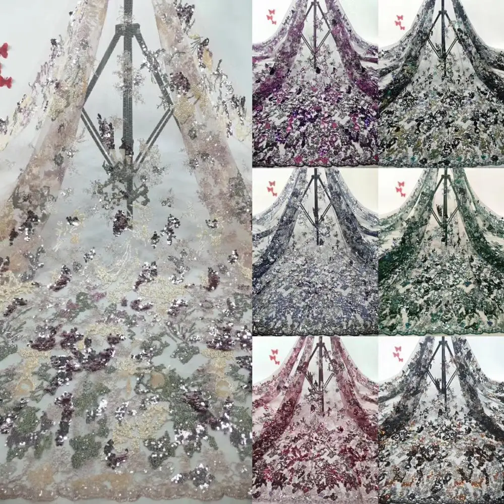 

African Lace Fabric High Qulaity Embroidery Mesh Lace Fabric French Tulle Lace Fabric for Nigeria Wedding Party