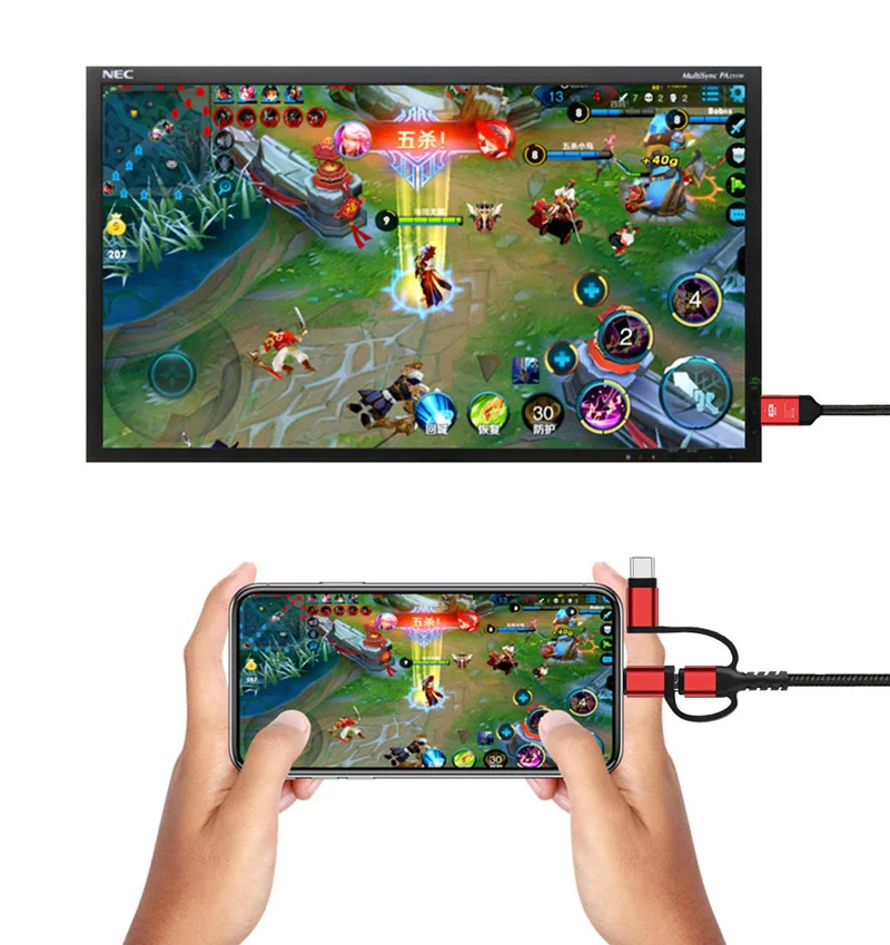 HD 1080P USB беспроводной Wifi зеркальный экран адаптер кабель для iPhone 11 12 13 8 iPad iOS Micro Type C