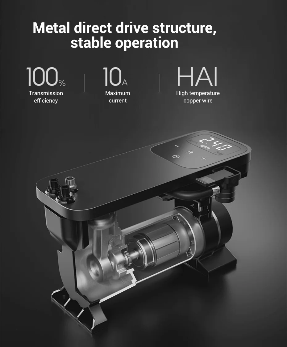 Xiaomi Mijia 100Psi воздушный компрессор DC12V автомобильный воздушный насос мини компрессор для шин автомобильный насос для шин для автомобиля грузовика внедорожника