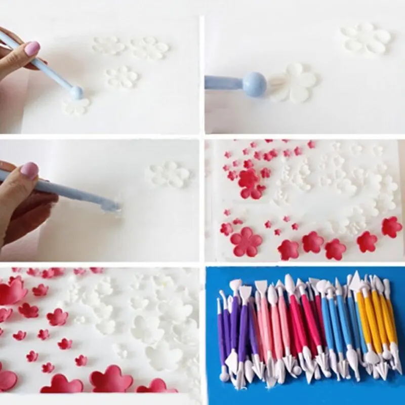 

8pcs/set Plastic Sugar Turning Tool Sculpting Cake Carved Kitchen Baking Accessories Multifunctional Clay Diy Tools Set