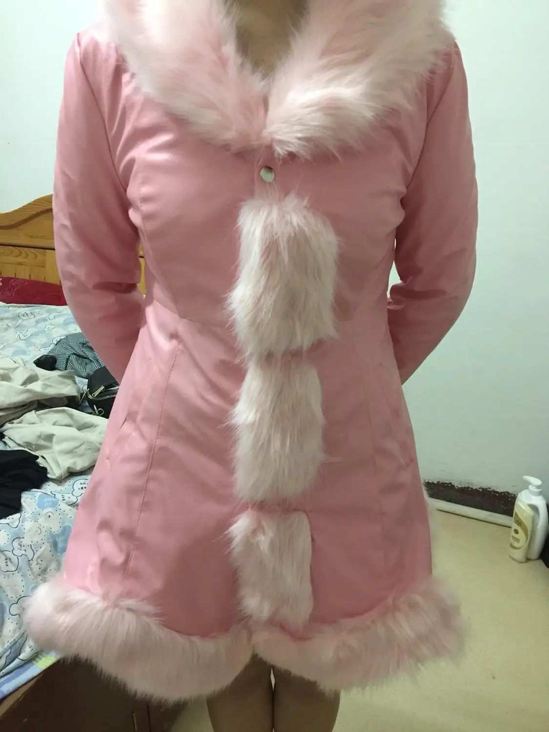 Fur Coat 2019 Winter Faux Fox Collar Parka Ladies Artificial Leather Jacket Women's Fashion Warm Cotton-Padded Long | Женская одежда