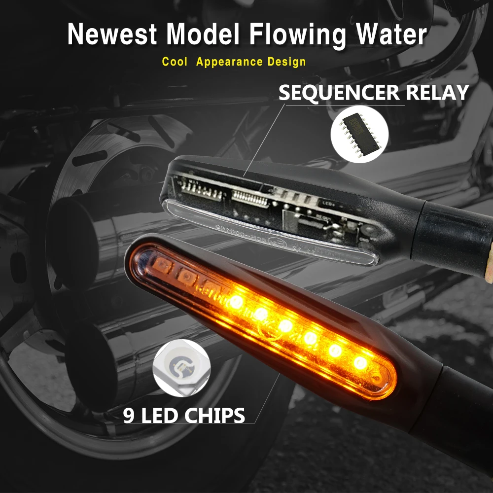 

LED Turn Signals for Motorcycle E24 Flashing Lights Flowing Water Blinker Tail Indicator Light Auto Turn Signals Car Styling