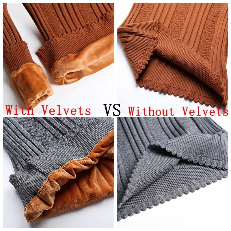 

Plus Size S-2XL Thick Warm Women Pullover Sweater Fashion Knitted With Velvets Jumper Top Rib Silm Female Turtleneck Sweater