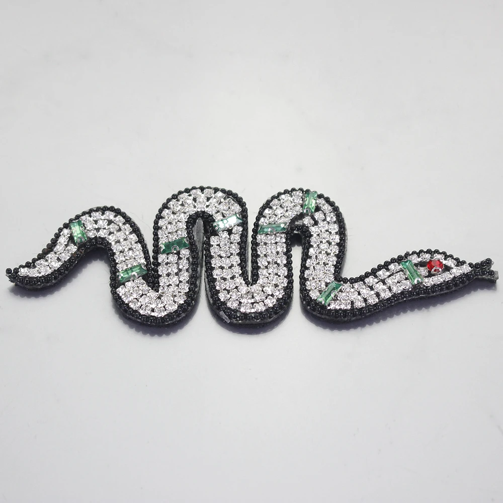 Большой размер с бисером нашивка &quotЗмея&quot мотив аппликация пришивать нашивки