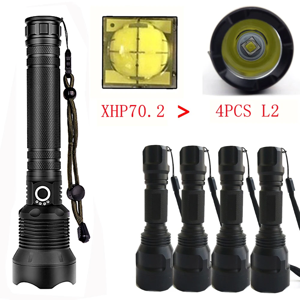 Litwod Z201282 CREE XLamp XHP70.2 Мощный тактический флэш светильник фонарь 26650 и 18650