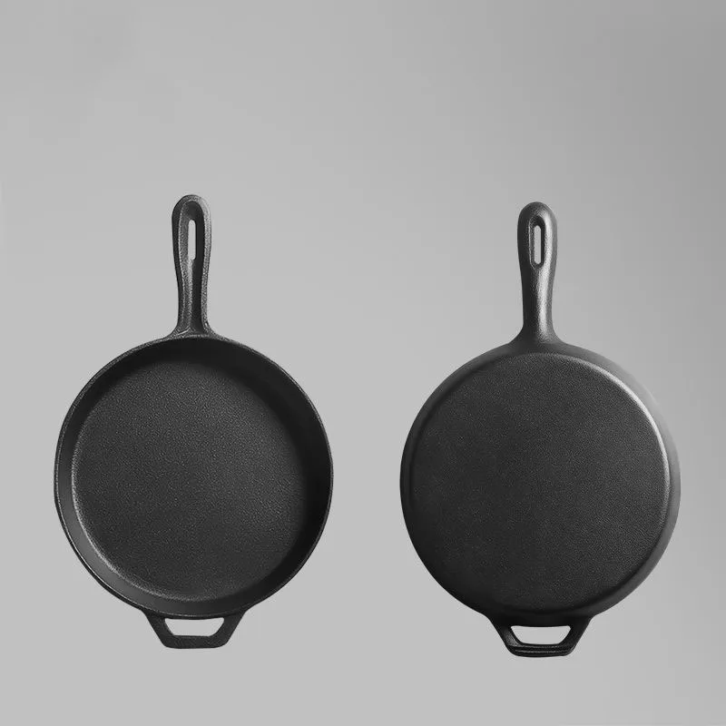 Чугунная сковорода с антипригарным покрытием для стейка домашней чугунной