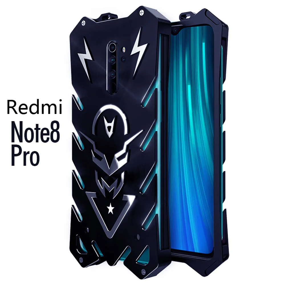 Redmi Note 8 Роскошный Алюминиевый металлический чехол для телефона Fundas для Xiaomi Redmi Note 8 Pro Чехол Coque черный Чехол ударопрочный корпус - Цвет: Redmi Note 8 Pro