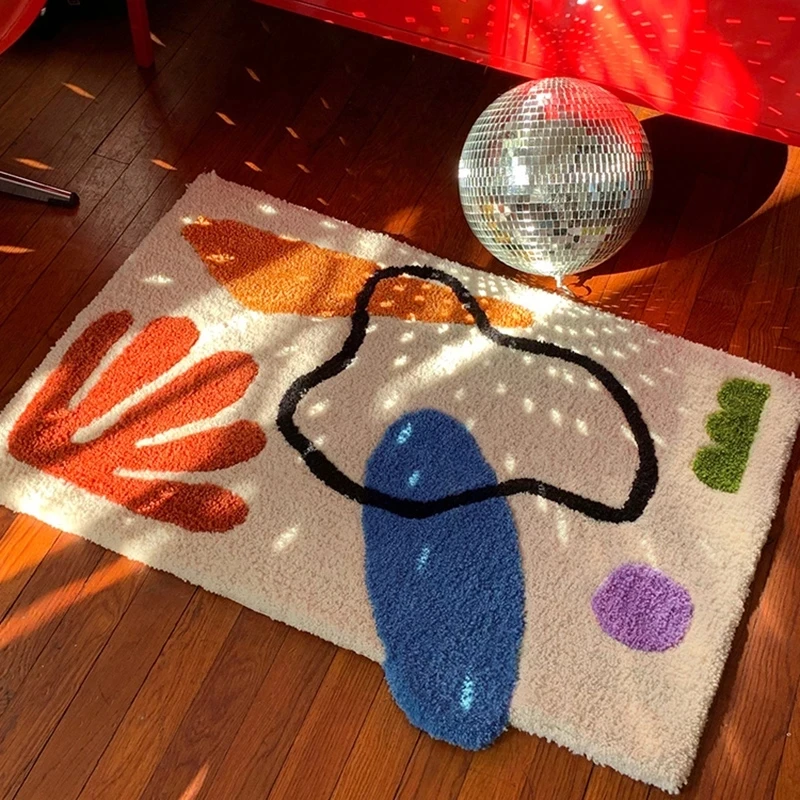 Ворсовый коврик для ванной комнаты мягкий ковер неправильной геометрической