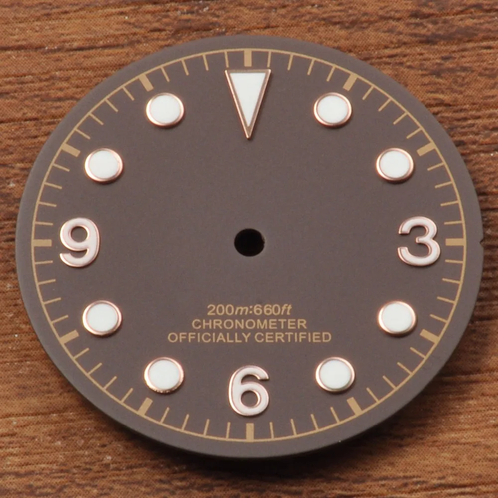 Кофе Corgeut 30,5 мм кофейный циферблат для часов Miyota 8205/8215, DG2813/3804 механизм черный отсек - Цвет: Кофе