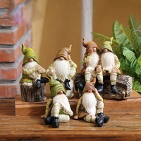 garden dwarf figurine courtyard gnome elf statue home flower pot decorations