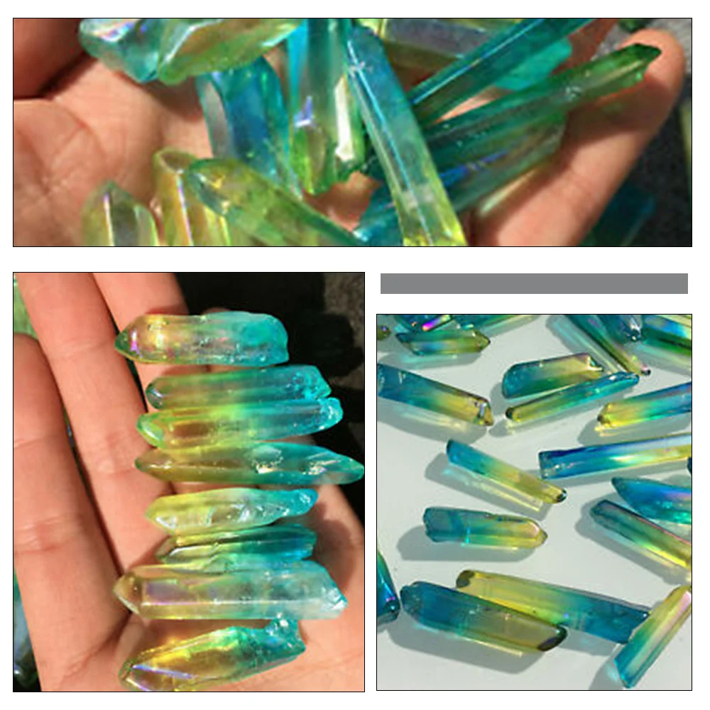 

Electroplating Two-color Crystal Column Single Crystal Gravel DTY Ornaments Energy Column Decor Supplies