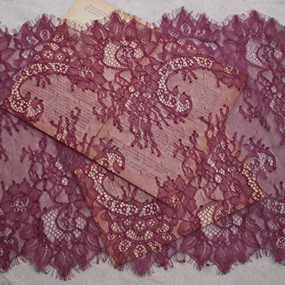 purple 6 метров мягкие трикотажные Светло-серые+ черные ресницы кружева ткани нейлон нижнее белье кружева черный и белый отделка 35 см ширина* 300 см - Цвет: purple
