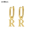 Женские Висячие серьги-подвески SIPENGJEL, винтажные геометрические золотистые серьги-кольца с A-Z буквами, ювелирные изделия