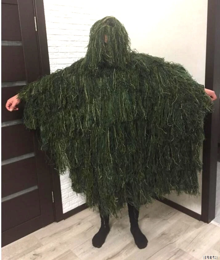 Outlife камуфляжные костюмы с накидкой джунгли камуфляж Охота Одежда маскировочный