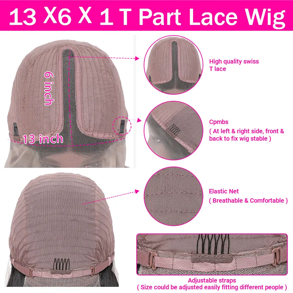 

Transparent Lace Frontal Wigs 28 30 32 34 Inch Wig T Part Lace Human Hair Wigs Remy Brazilian Bone Straight Lace Frontal Wig