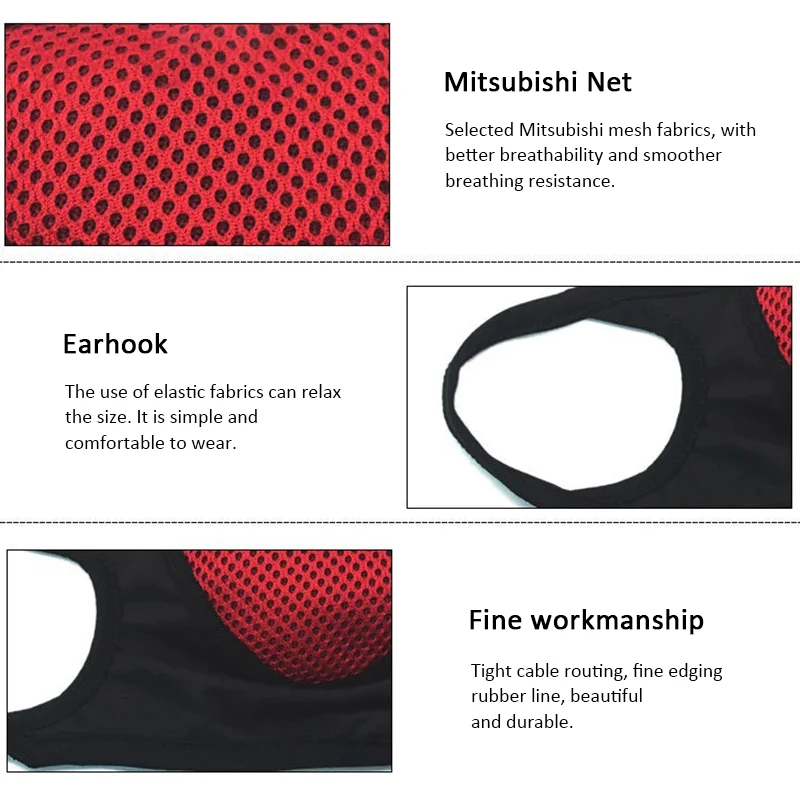 Спортивная маска для лица с фильтром активированным углем бега велоспорта езды