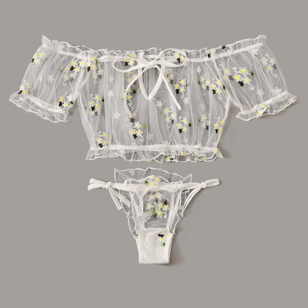 Porno Sexy Lingerie Hot Erotic Lace Transparent Underwear Bra Thong Langerie Set Baby Doll Lenceria Mujer Costumes 3XL | Тематическая