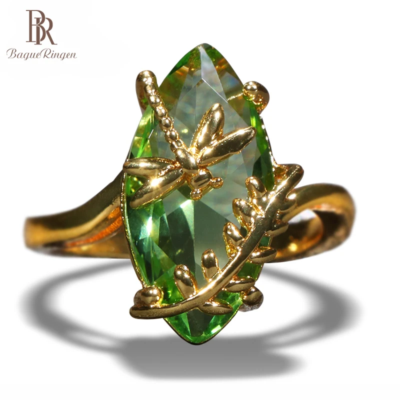 

Bague Ringen 100% S925 Sterling Silver Ring with oval emerald gemstone for Women Engagement Jewelry For Wedding wholesale gift