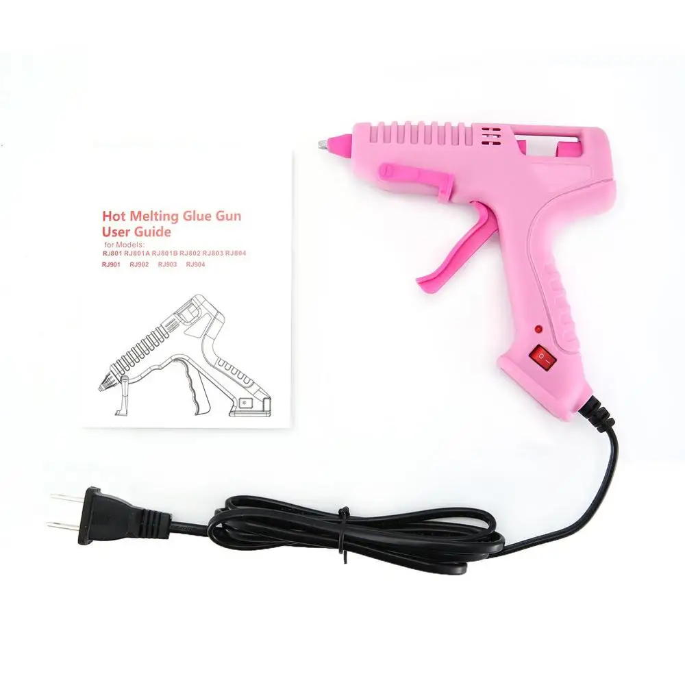 RJ801 30W Hot Melt Glue Gun with Stick for DIY Handwork Toy Repair Tools Electric Heat Temperature Guns Pink US type | Инструменты