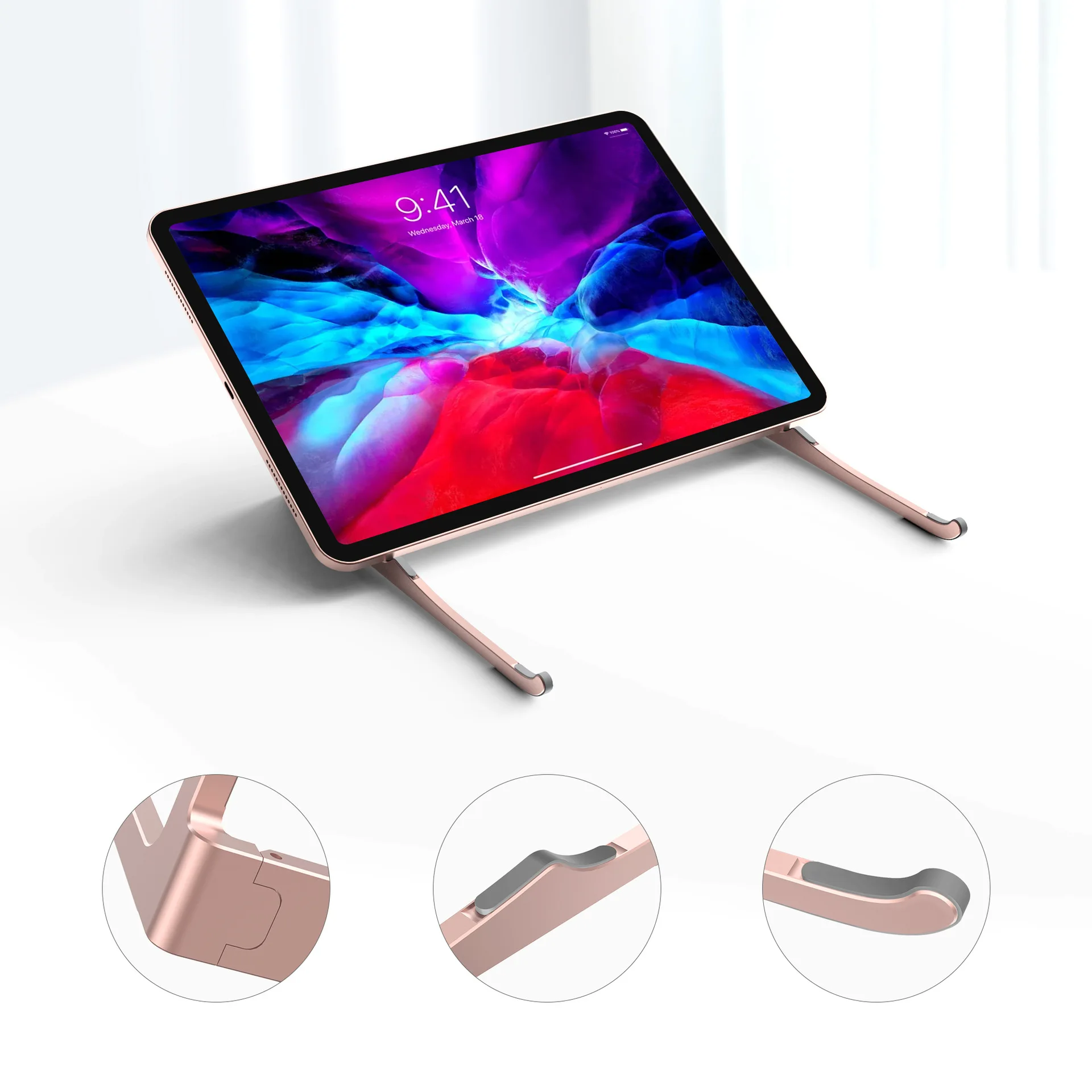 

Folding Universal Tablet Bracket Stand Holder Lazy Pad Support Phone Holder Phone Stand for iPad iPhone Aluminium Monitor Stand