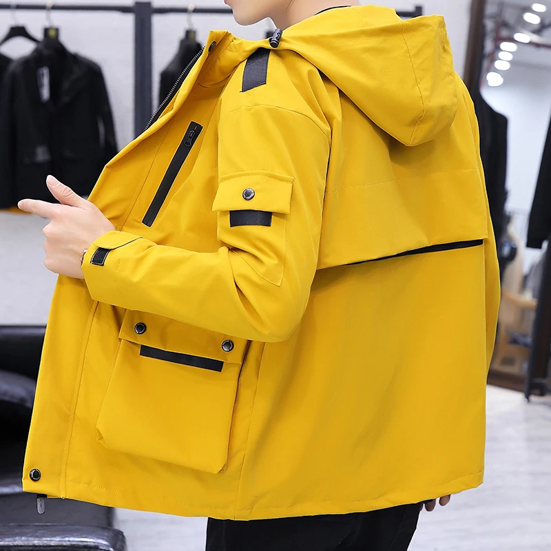 Мужская куртка 2020 Новая Модная приталенная повседневная на молнии ветровка