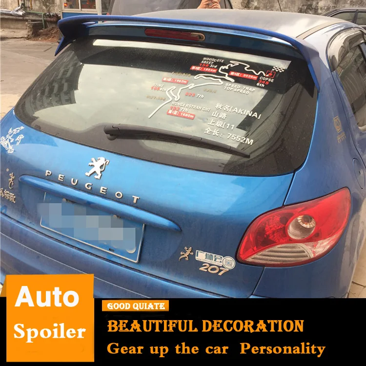 Спойлер для хэтчбека Peugeot 207 спортивный черный спойлер из АБС пластика