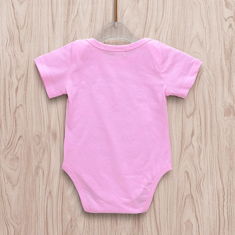 Детские комбинезоны для новорожденных Розовые боди с коротким рукавом и