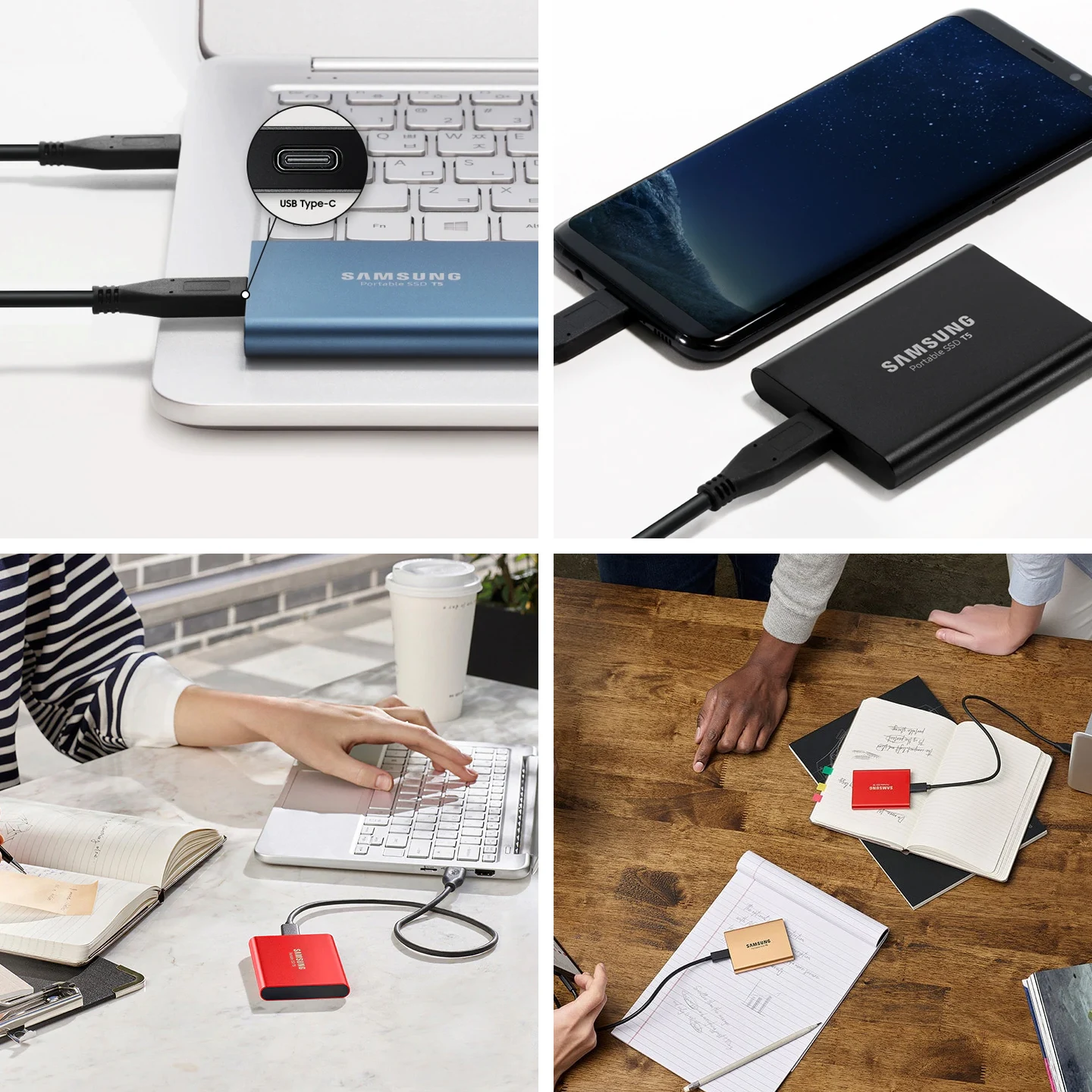 Samsung T5 портативный SSD 1 ТБ 2 ТБ 250GB 500GB USB3.1 Внешние накопители USB 3,1 Ge000n2 и обратно совместимы для