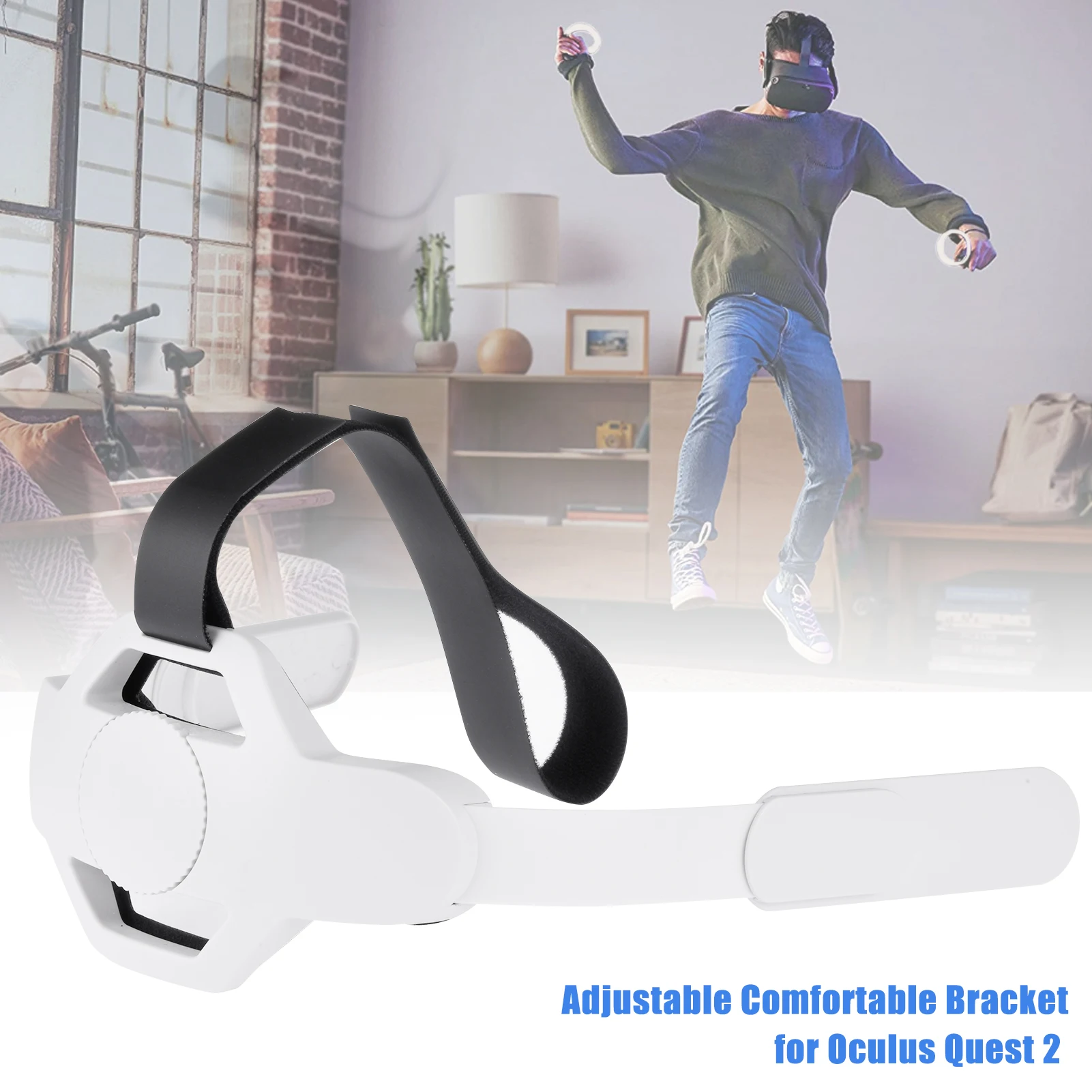 

Headset Adjustable Comfortable Bracket Sponge Mat Headband Fixing Strap Head Strap VR Helmet Belt For Oculus Quest 2 Replacement