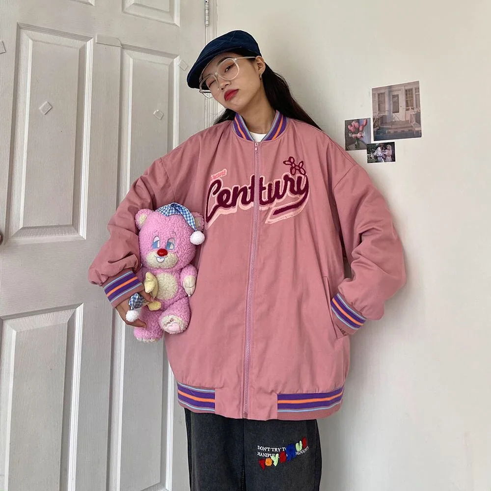 

Harajuku long-sleeved oversized pocket button women's jacket traf women's jacket printed bomber jacket tops women spring clothes