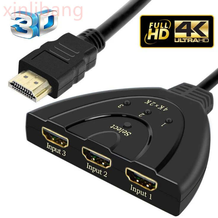 4 K * 2 3D Мини 3 порта прерыватель HDMI 1.4b разделитель 1080 P en 1 порт концентратор для DVD