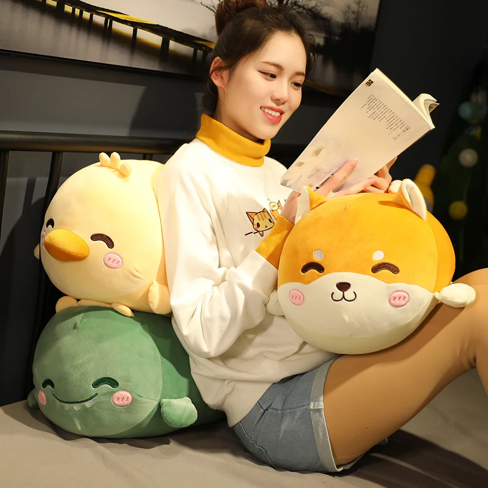Precio Conejo, Pato, Oso, Gato, Dinosaurio, Shiba Inu, Almohada Suave De Felpa, Kawaii, Animal De Dibujos Animados, Muñecos De Peluche Largos, Cojín Relajante, Juguetes
