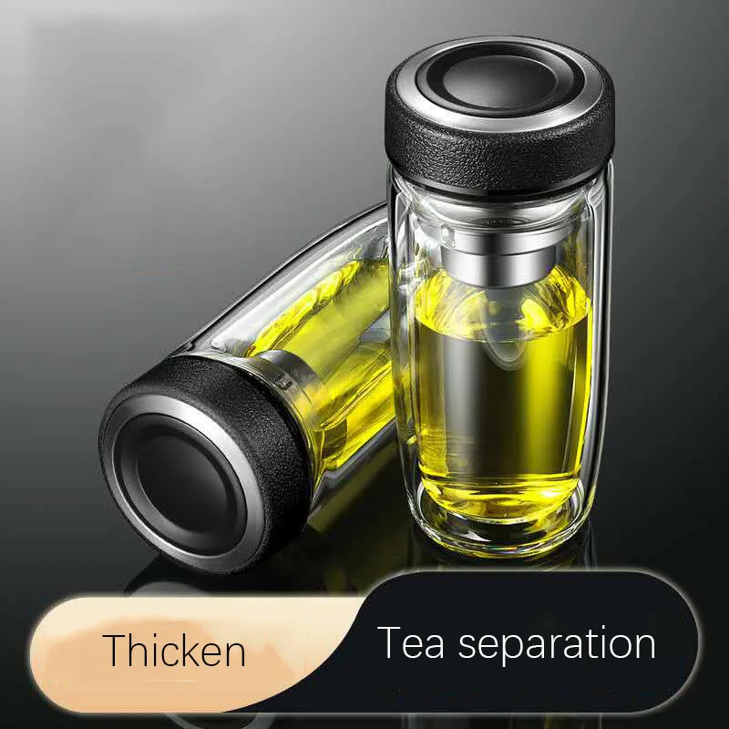 500 мл Портативный с двойными стенками морозилочка Стекло бутылка сеточкой для