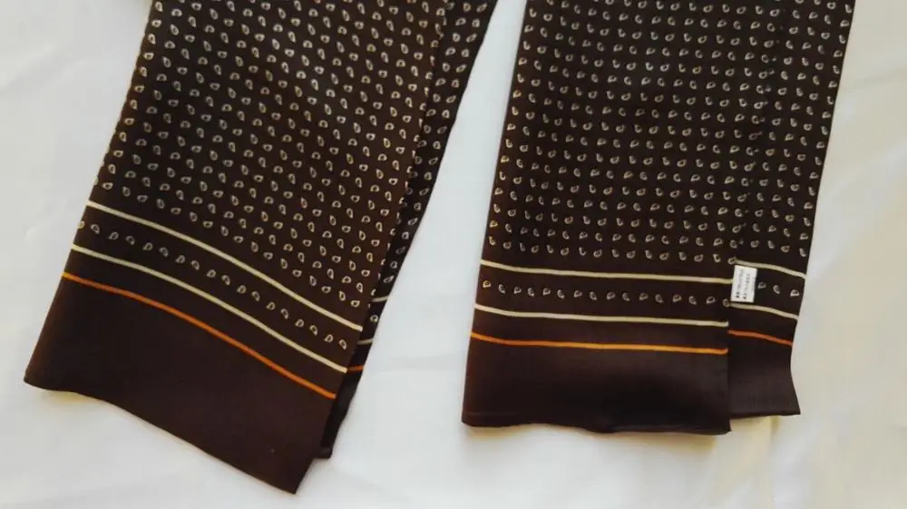 Элегантный мужской 100% шелковый шарф винтажный двухслойный шейный платок синий