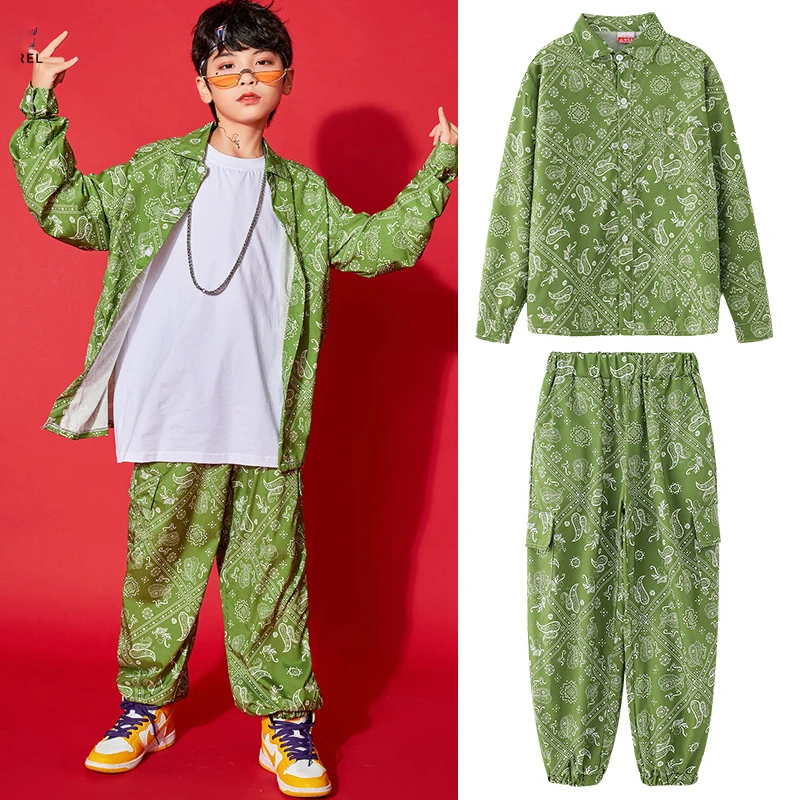 

Boys’ Hip-Hop Modern Dance Clothes Children’S Drums Jazz Dance Costumes Loose Girls’ Hiphop Suit Performance Costumes DN7659