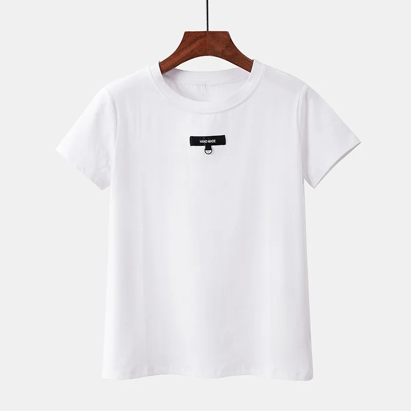 

Knitted Basic Solid T-shirt Women Casual Cotton Short Sleeve Tee-Shirts Female Tops 2020 Fashion