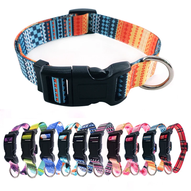 10 stile Böhmischen Pet Halsbänder Mode Gedruckt Einstellbare Puppy Kragen Hohe-Qualität Nationalen
