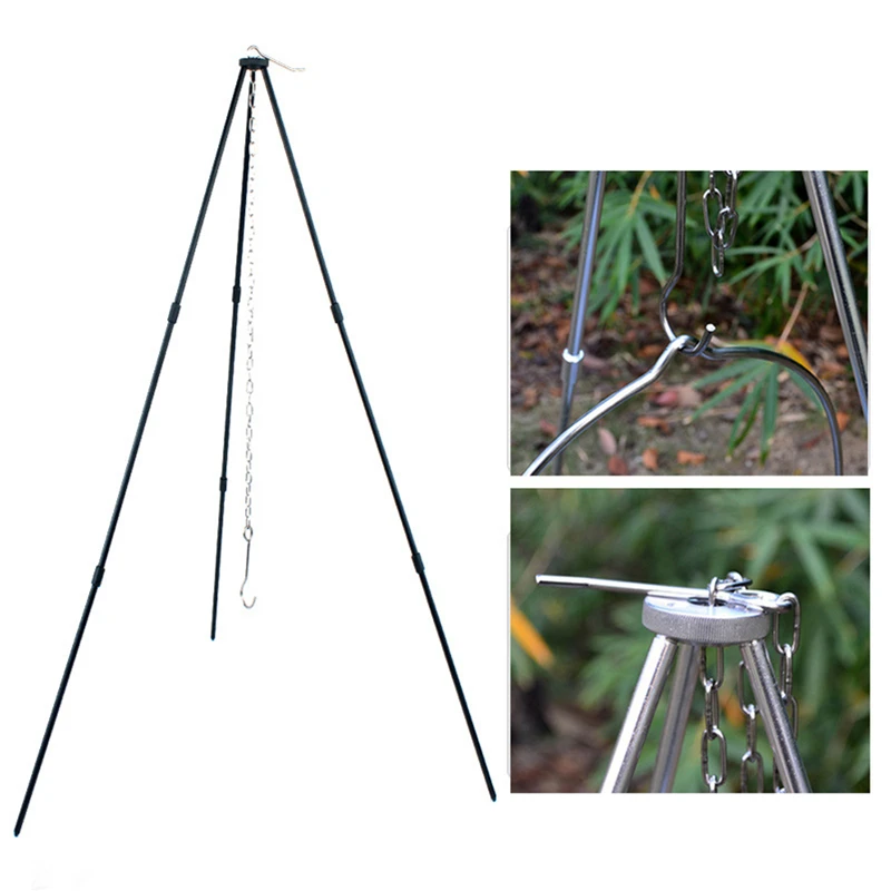 

Camping Bonfire Tripod Portable Triangle Support Camping Bonfire Frame Camping Equipment Accessories