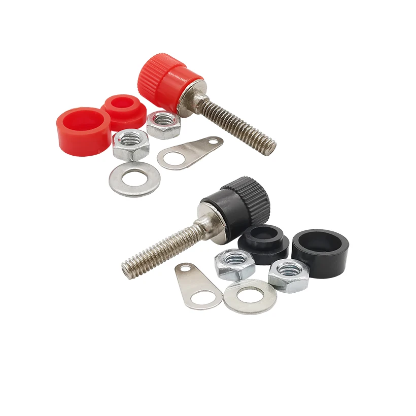 10 шт. клеммы для переплета 4 мм разъем типа банан красный и черный никелированный