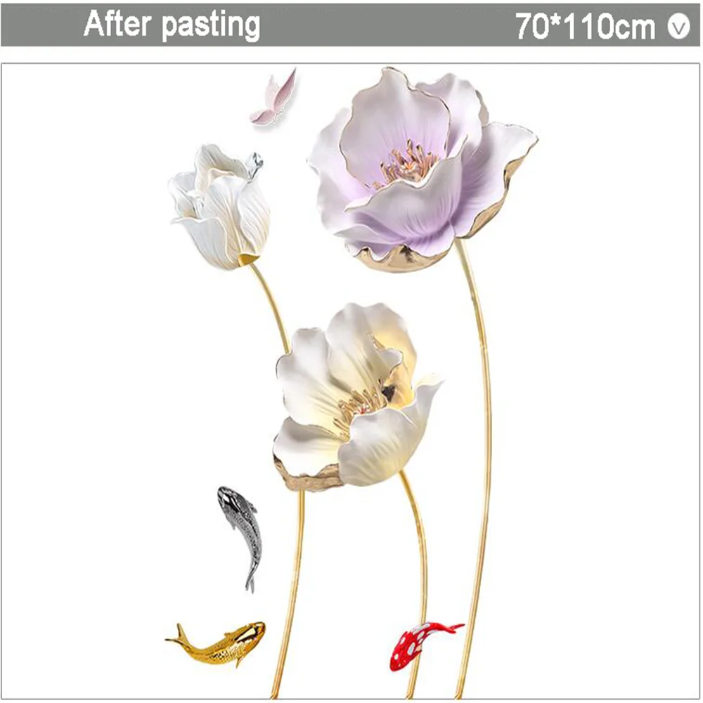 3D обои в китайском стиле с цветами настенные наклейки для гостиной спальни